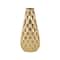 33.5" Gold Metal Textured Concaved Teardrop Vase with Spotted Gray Accents